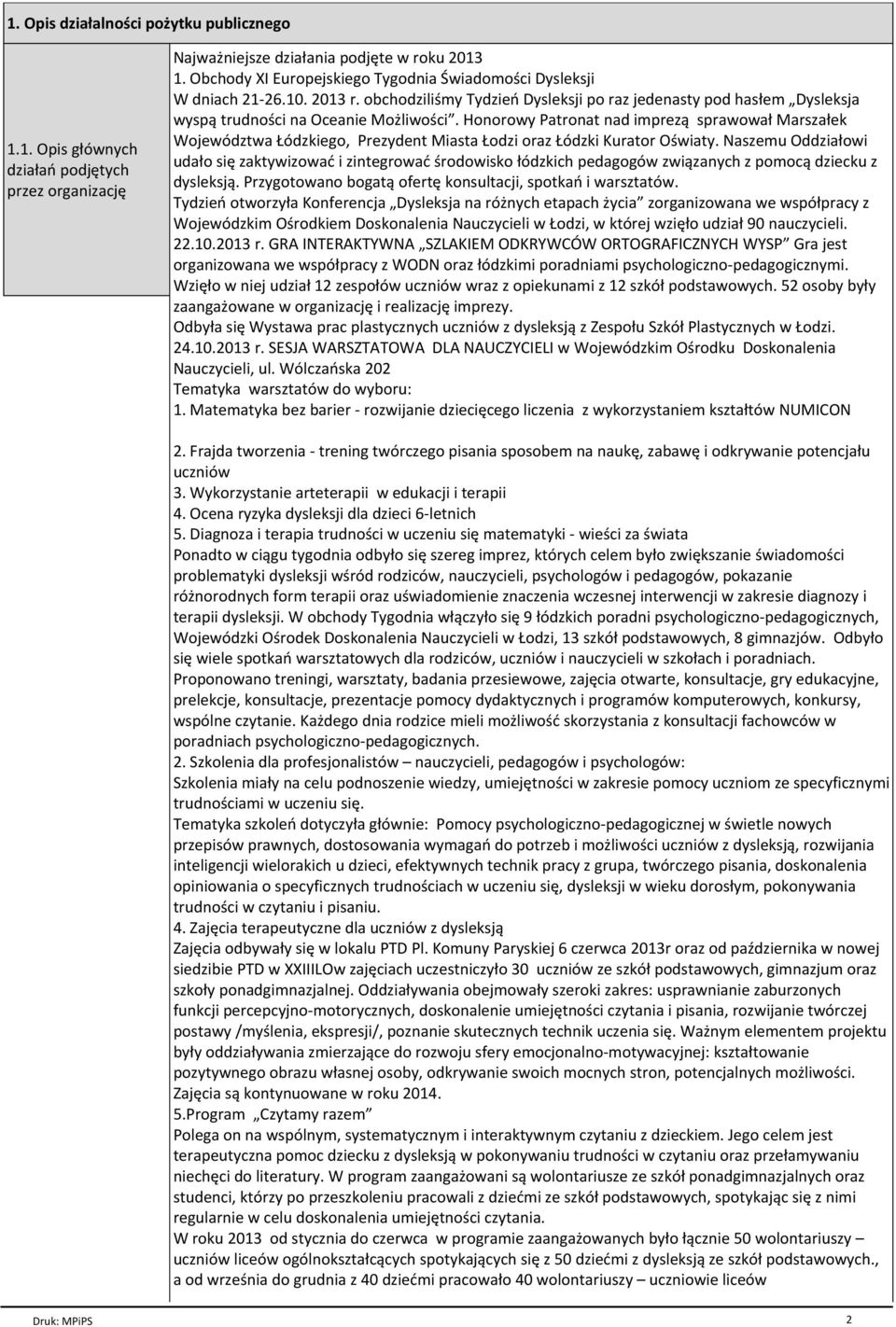 Honorowy Patronat nad imprezą sprawował Marszałek Województwa Łódzkiego, Prezydent Miasta Łodzi oraz Łódzki Kurator Oświaty.
