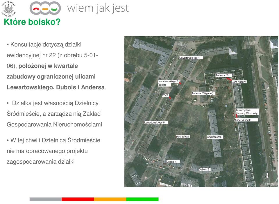 zabudowy ograniczonej ulicami Lewartowskiego, Dubois i Andersa.