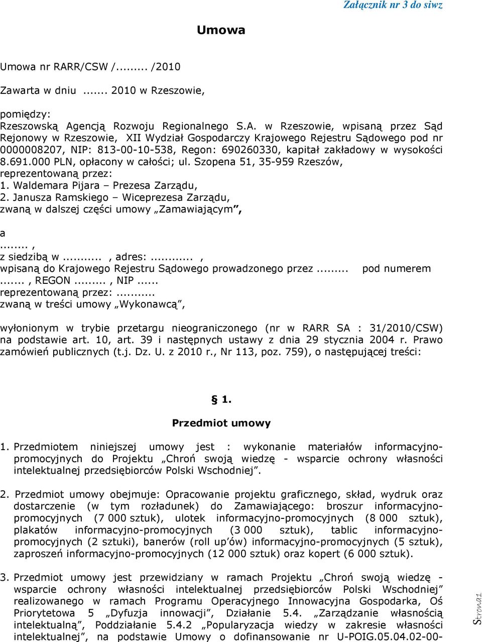 encją Rozwoju Regionalnego S.A.