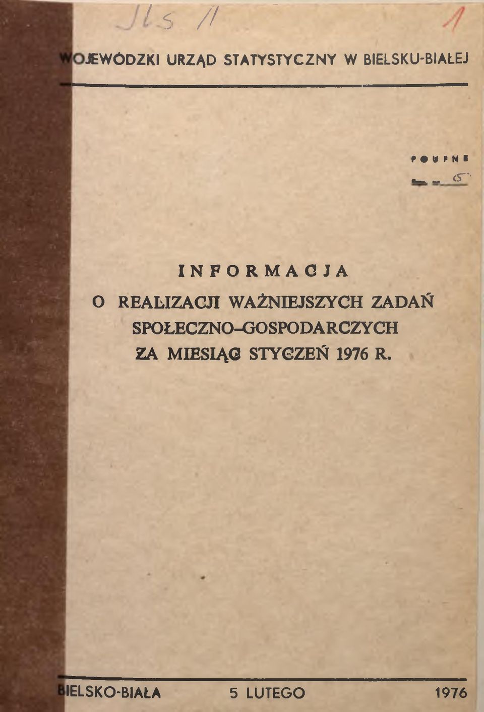 REALIZACJI WAŻNIEJSZYCH ZADAŃ