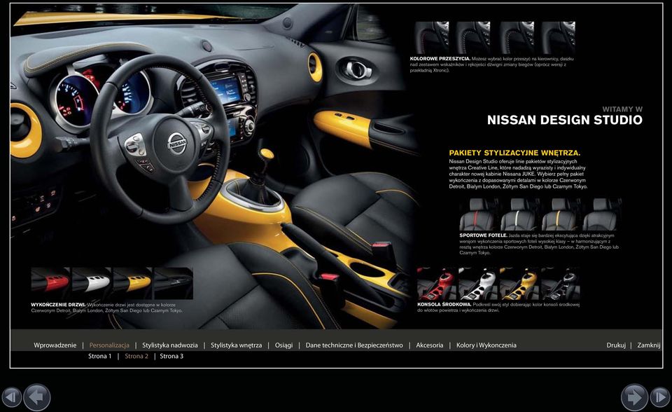 Nissan Design Studio oferuje linie pakietów stylizacyjnych wnętrza Creative Line, które nadadzą wyrazisty i indywidualny charakter nowej kabinie Nissana JUKE.