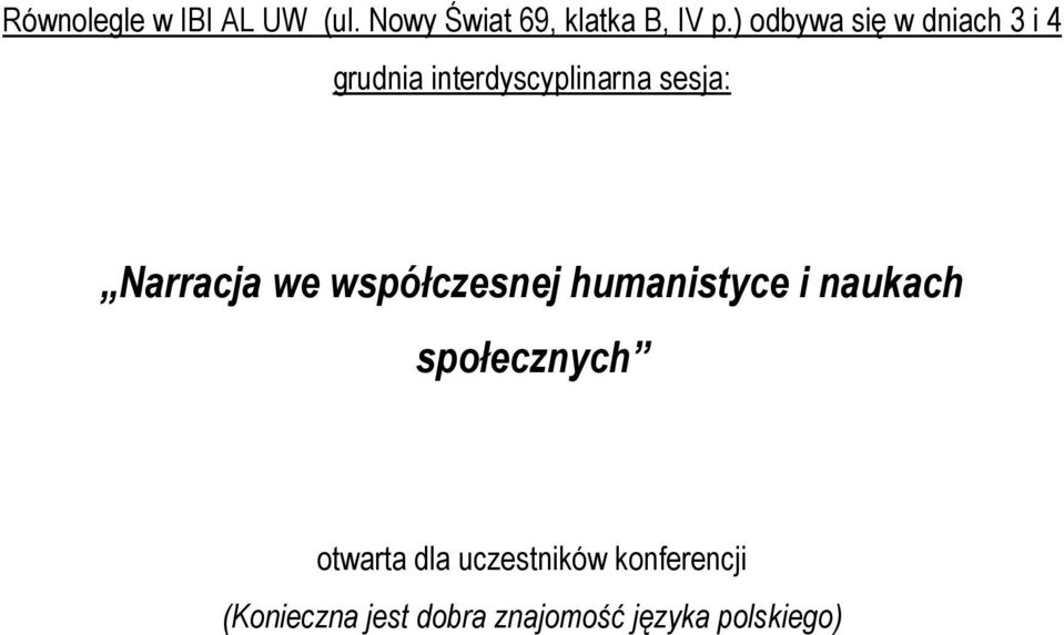 Narracja we współczesnej humanistyce i naukach społecznych