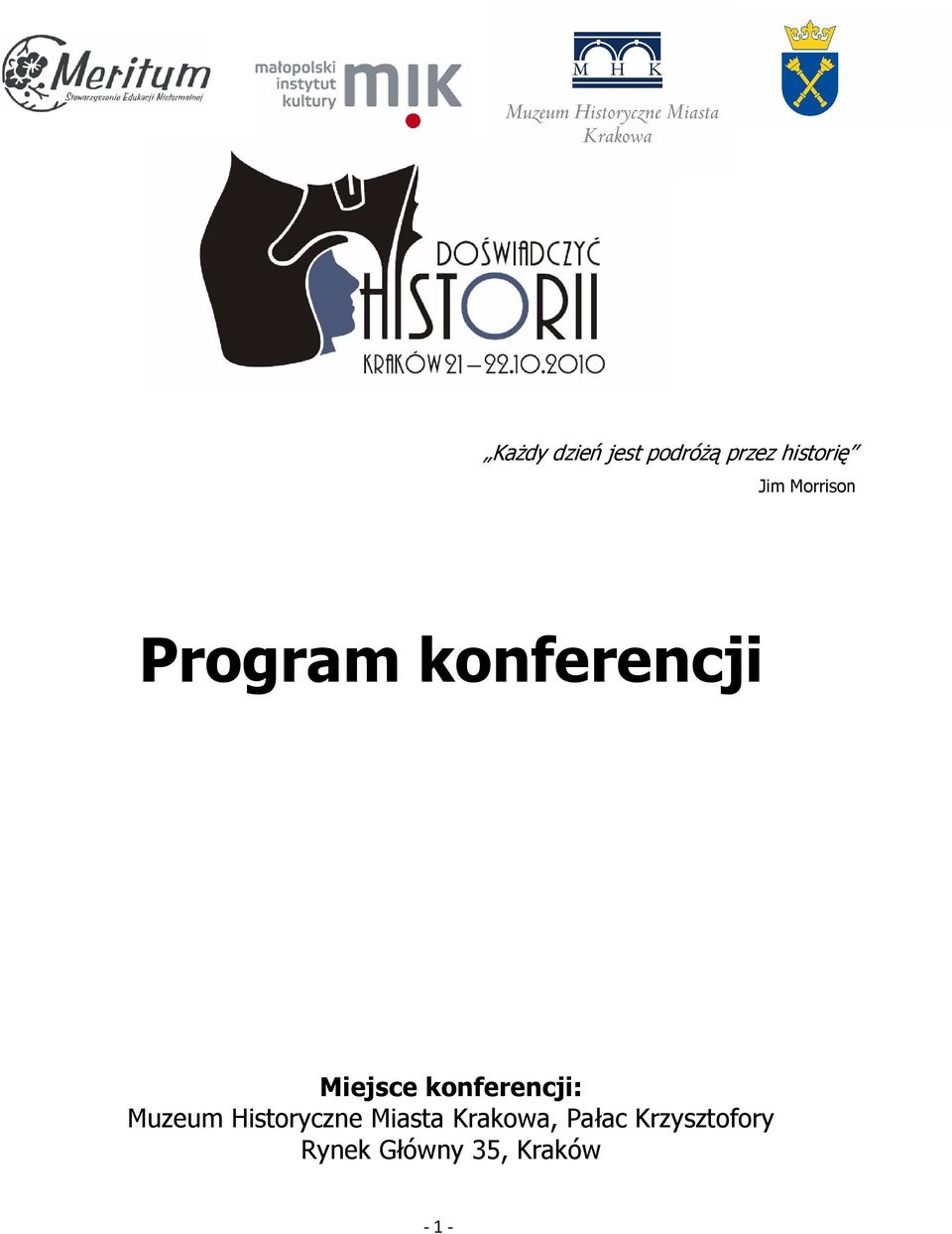 konferencji: Muzeum Historyczne Miasta