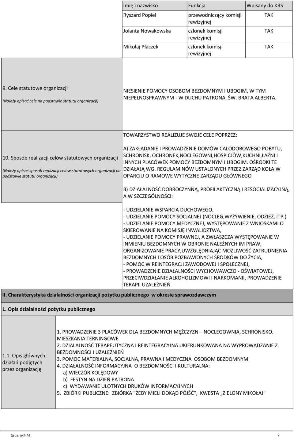 Sposób realizacji celów statutowych organizacji (Należy opisać sposób realizacji celów statutowych organizacji na podstawie statutu organizacji) TOWARZYSTWO REALIZUJE SWOJE CELE POPRZEZ: A)