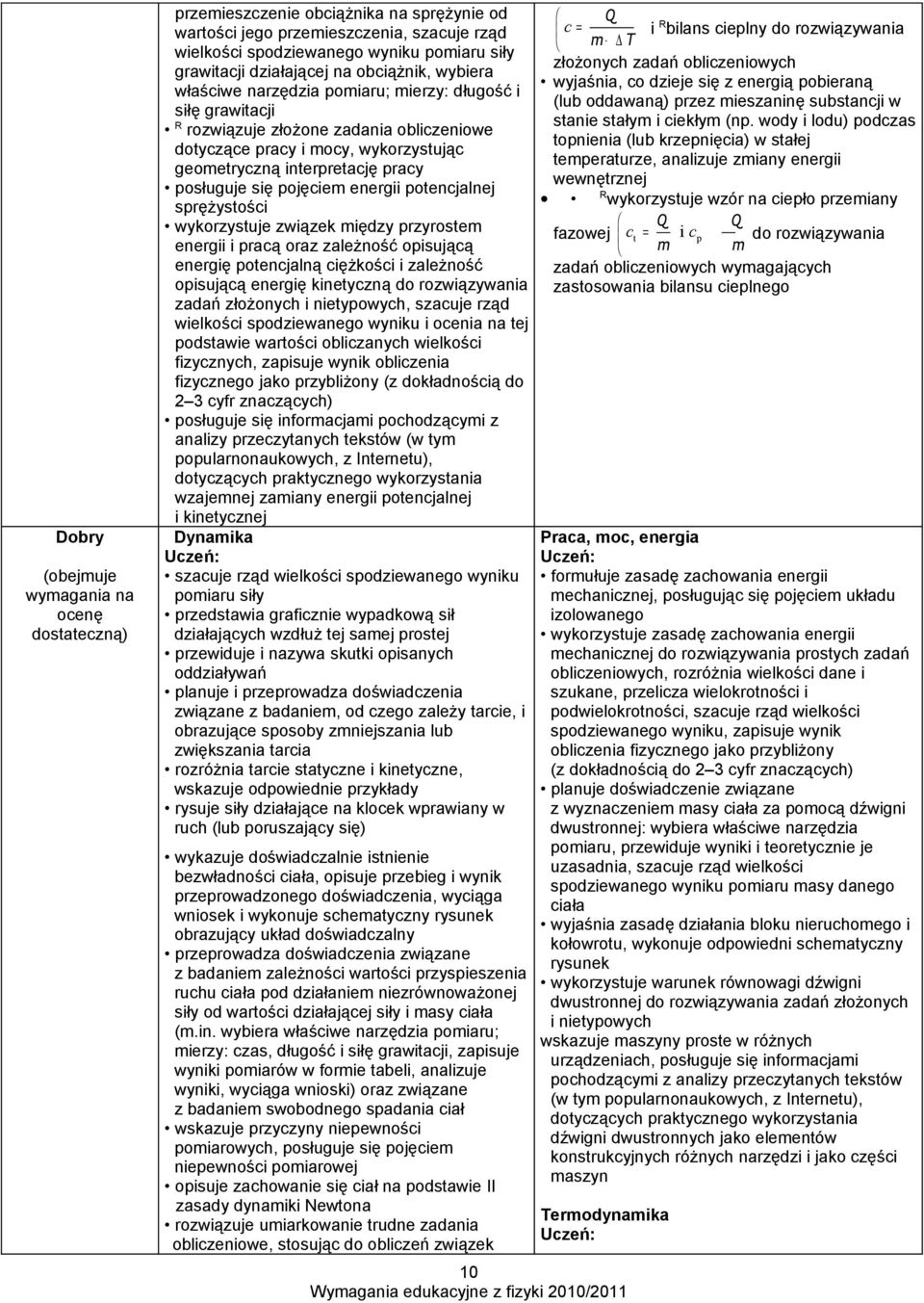 pojęciem energii potencjalnej sprężystości wykorzystuje związek między przyrostem energii i pracą oraz zależność opisującą energię potencjalną ciężkości i zależność opisującą energię kinetyczną do