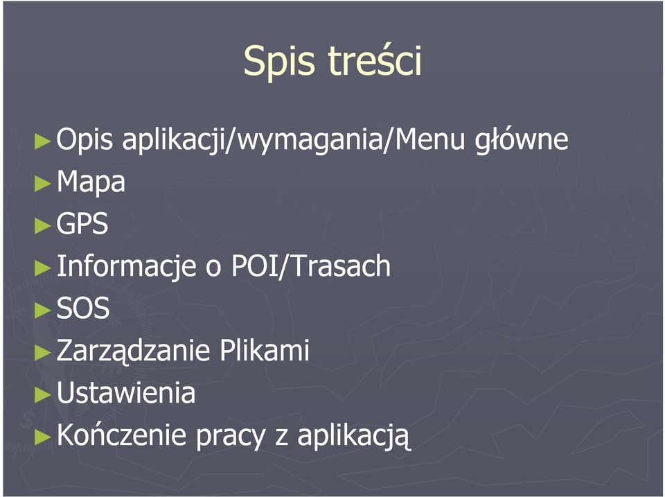 GPS Informacje o POI/Trasach SOS