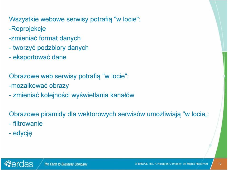 obrazy - zmieniać kolejności wyświetlania kanałów Obrazowe piramidy dla wektorowych serwisów