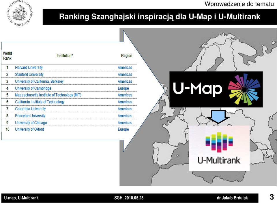 i U-Multirank U-map, U-Multirank