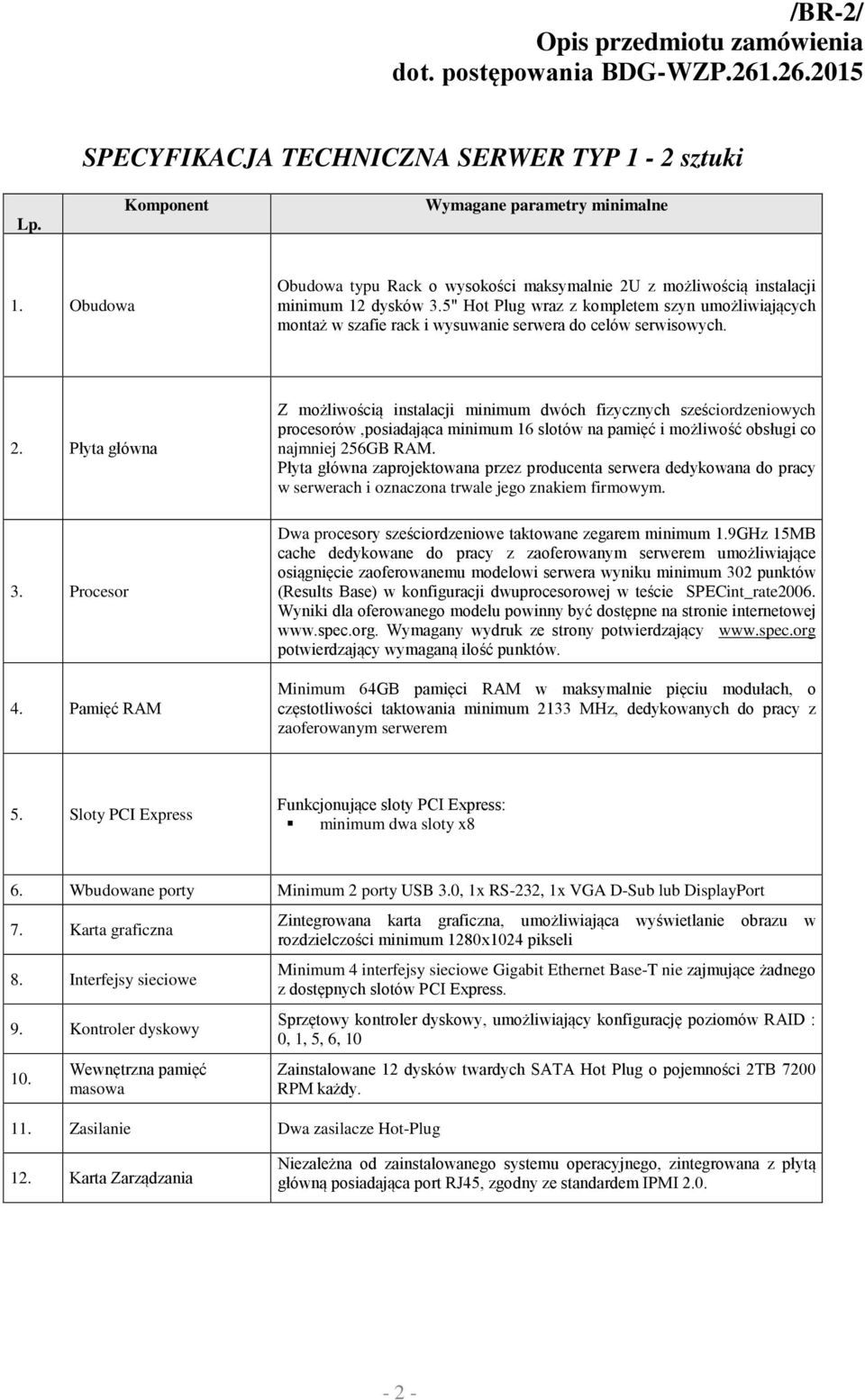 5" Hot Plug wraz z kompletem szyn umożliwiających Dwa procesory sześciordzeniowe taktowane zegarem minimum 1.