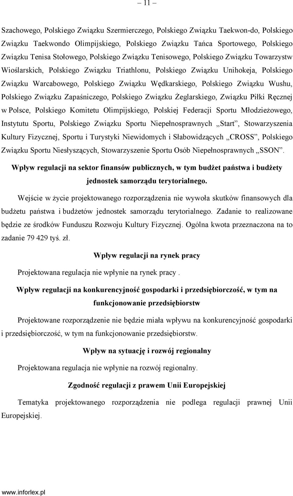 Polskiego Związku Wushu, Polskiego Związku Zapaśniczego, Polskiego Związku Żeglarskiego, Związku Piłki Ręcznej w Polsce, Polskiego Komitetu Olimpijskiego, Polskiej Federacji Sportu Młodzieżowego,
