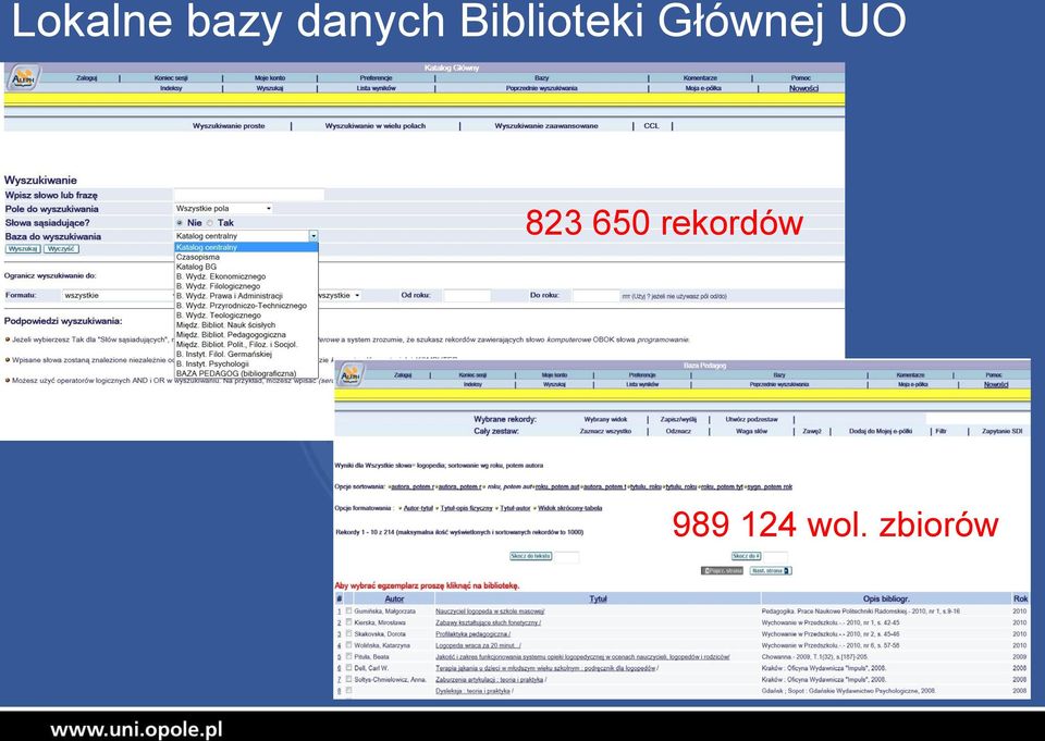 UO 823 650 rekordów