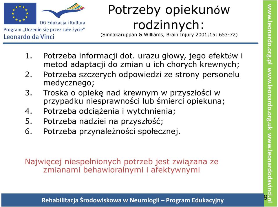 Potrzeba szczerych odpowiedzi ze strony personelu medycznego; 3.