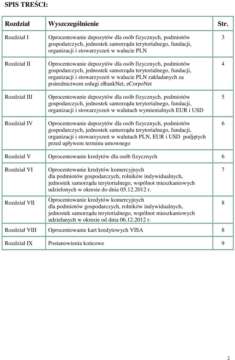 depozytów dla osób fizycznych, podmiotów gospodarczych, jednostek samorządu terytorialnego, fundacji, organizacji i stowarzyszeń w walucie PLN zakładanych za pośrednictwem usługi ebanknet, ecorponet