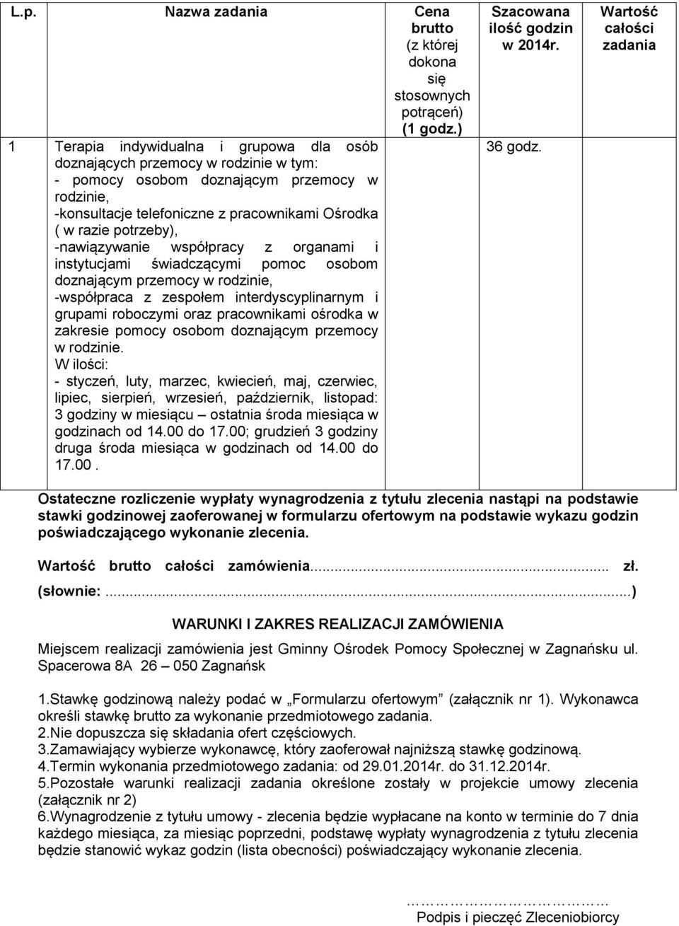 potrzeby), -nawiązywanie współpracy z organami i instytucjami świadczącymi pomoc osobom doznającym przemocy w rodzinie, -współpraca z zespołem interdyscyplinarnym i grupami roboczymi oraz