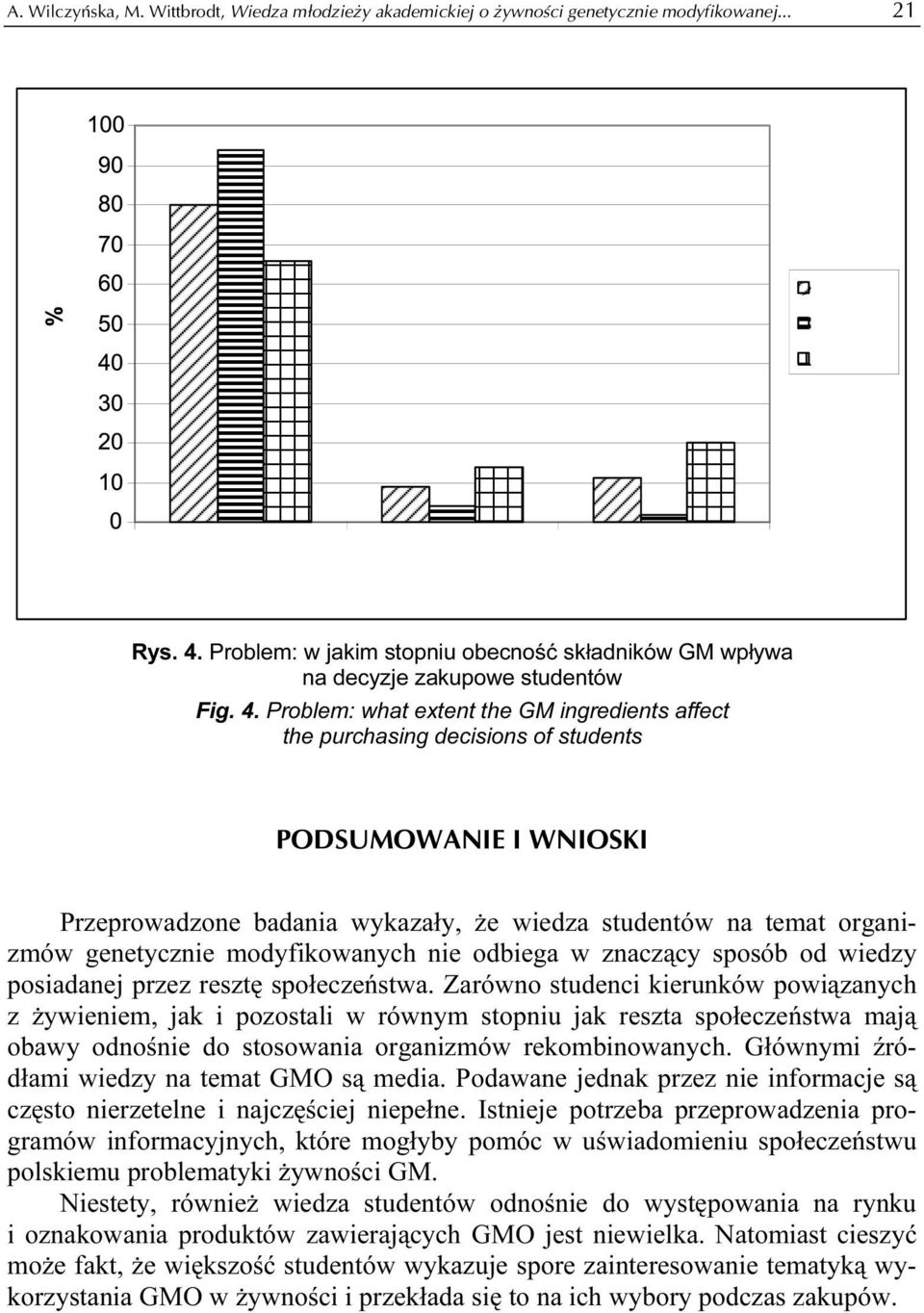 modyfikowanych nie odbiega w znaczący sposób od wiedzy posiadanej przez resztę społeczeństwa.