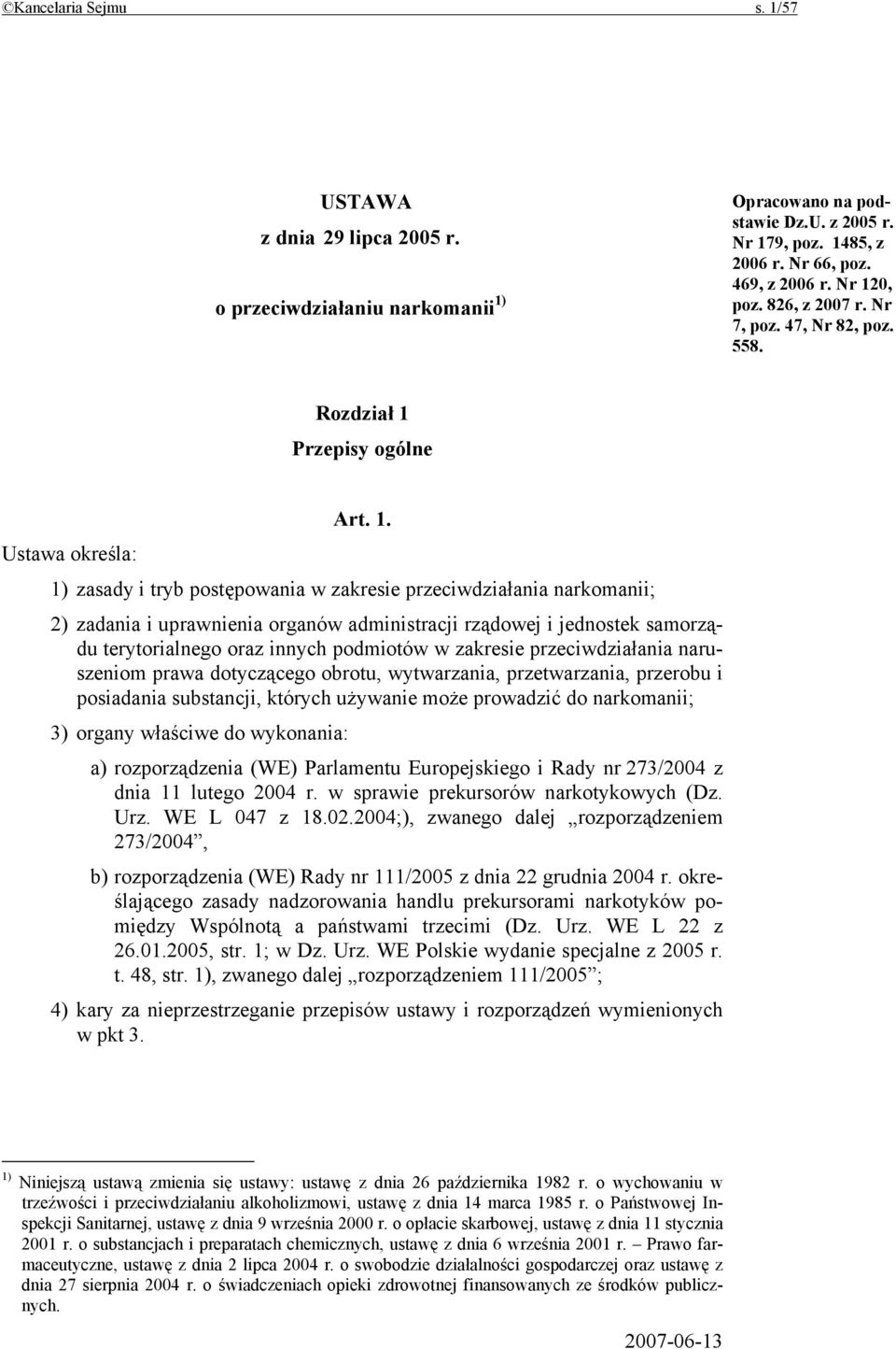 Przepisy ogólne Art. 1.