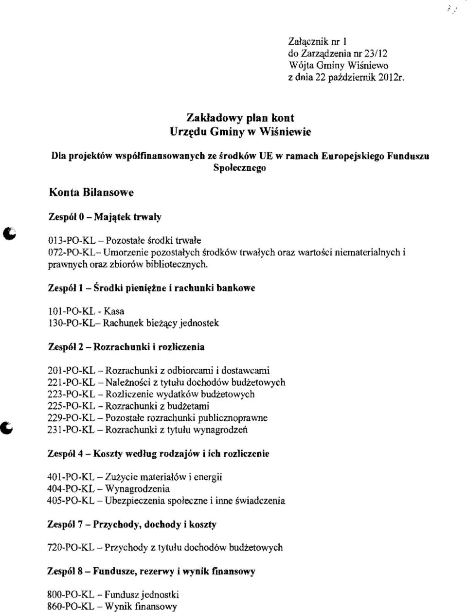 Pozostale srodki trwale 072-PO-KL- Umorzenie pozosla!ych srodk6w trwalych oraz wartosci niematerialnych i prawnych oraz zbior6w bibliotecznych.