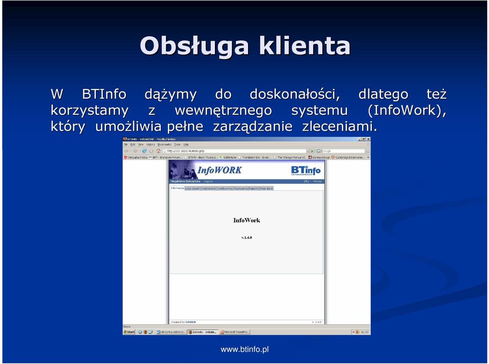 wewnętrznego systemu (InfoWork), który