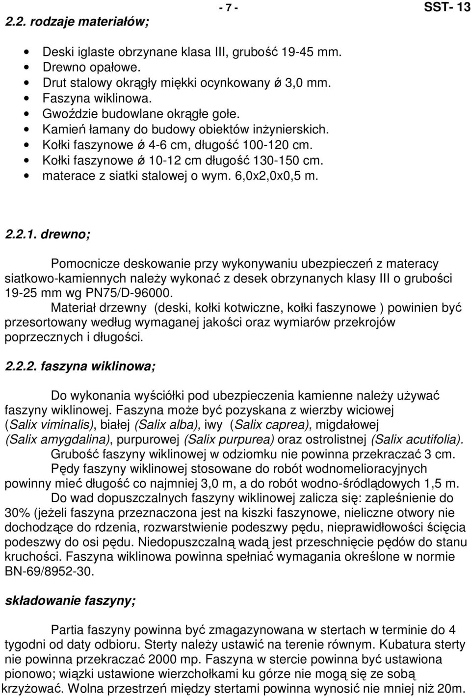 materace z siatki stalowej o wym. 6,0x2,0x0, m. 2.2.1.