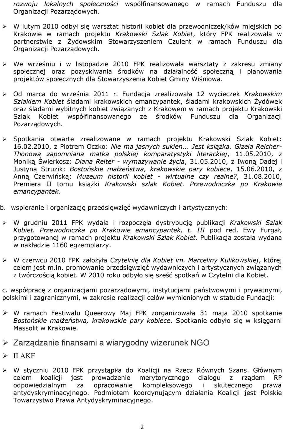 Czulent w ramach Funduszu dla Organizacji Pozarządowych.