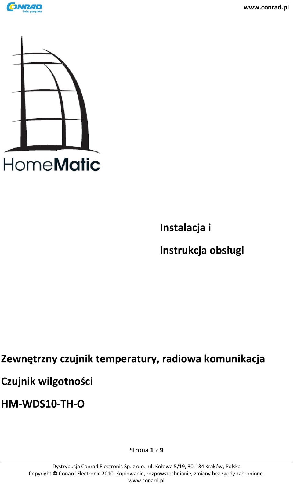 radiowa komunikacja Czujnik