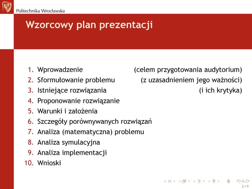 Istniej ce rozwi zania (i ich krytyka) 4. Proponowanie rozwi zanie 5.