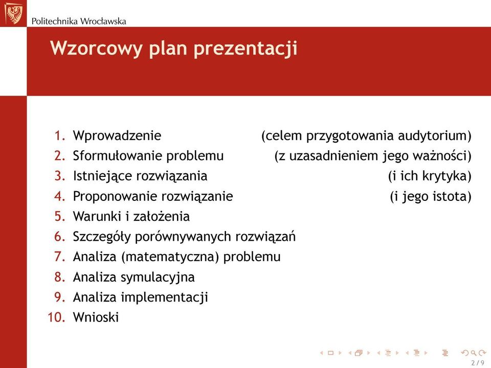 Istniej ce rozwi zania (i ich krytyka) 4. Proponowanie rozwi zanie (i jego istota) 5.