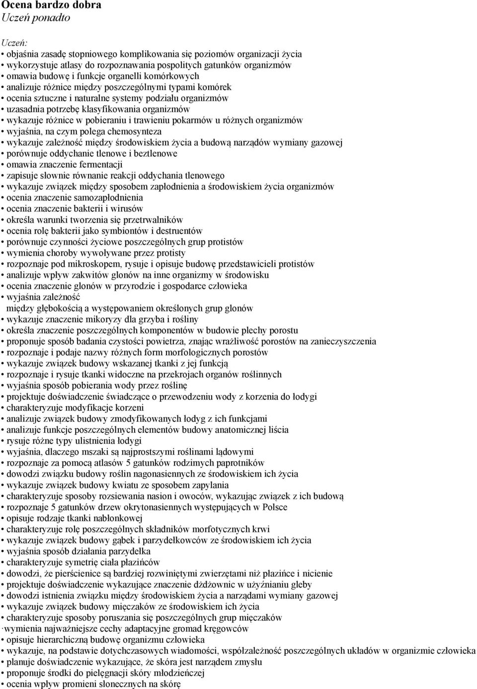 różnice w pobieraniu i trawieniu pokarmów u różnych organizmów wyjaśnia, na czym polega chemosynteza wykazuje zależność między środowiskiem życia a budową narządów wymiany gazowej porównuje
