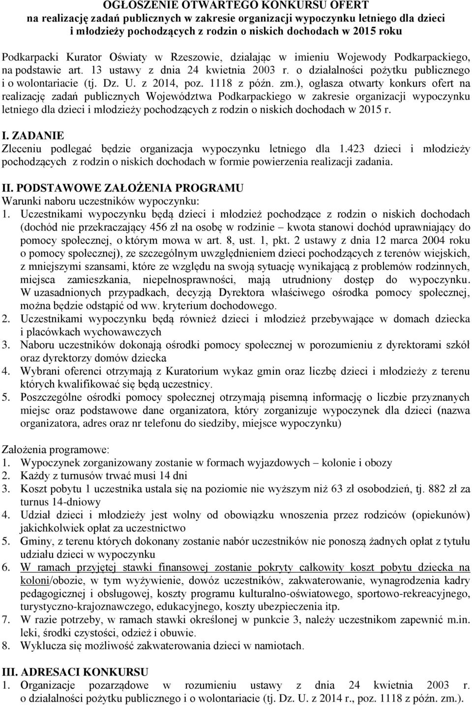z 2014, poz. 1118 z późn. zm.