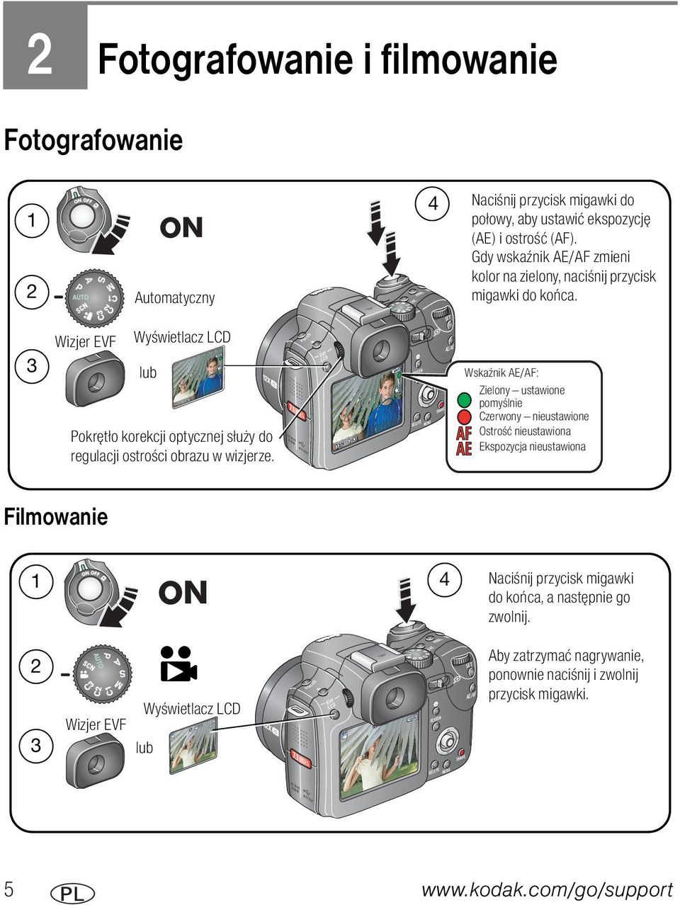 3 Wizjer EVF Wyświetlacz LCD lub Pokrętło korekcji optycznej służy do regulacji ostrości obrazu w wizjerze.