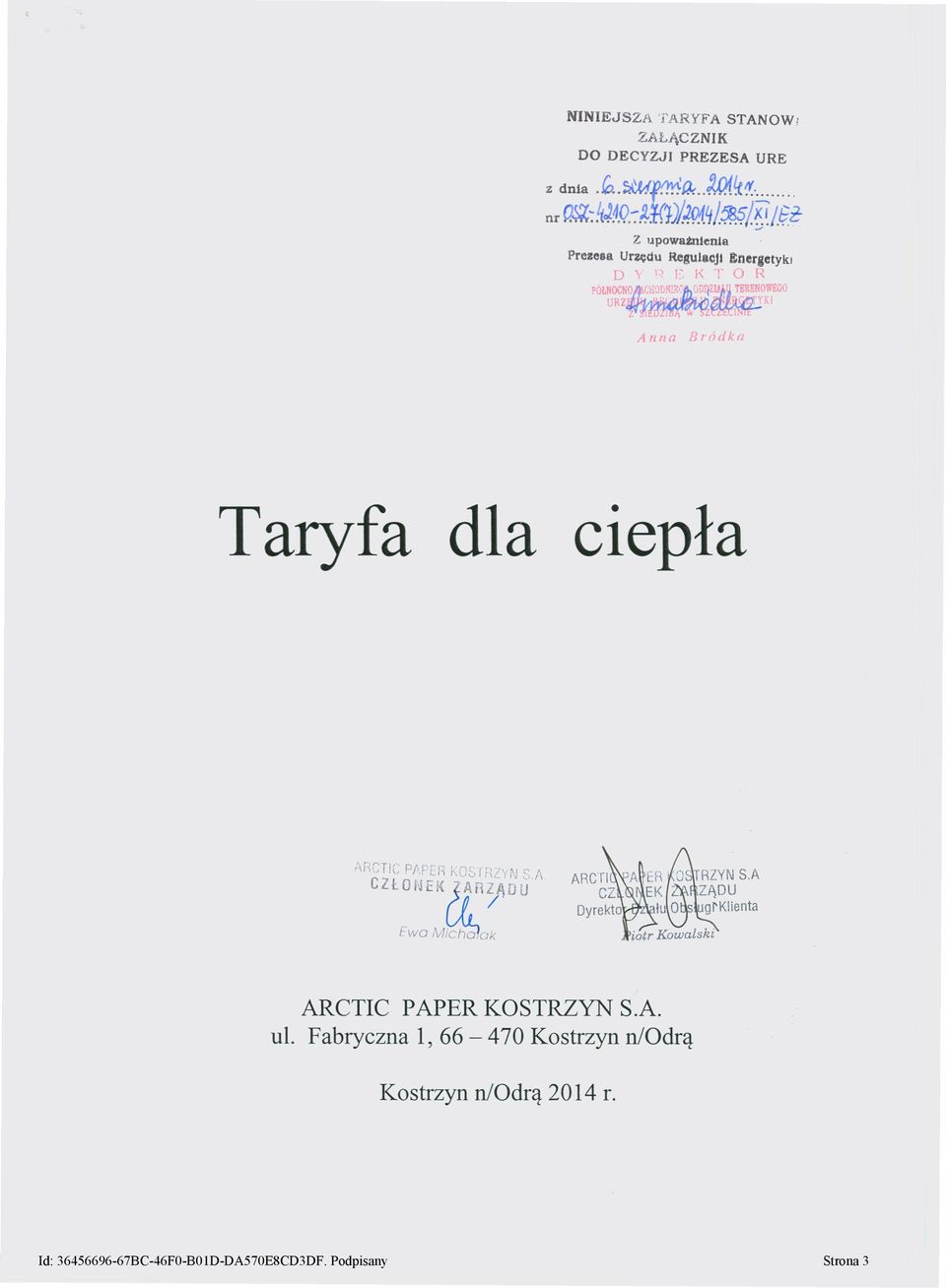 .' IL A 1111 a H r fj a " n Taryfa dla ciepła,\rctic P/F'Efi r\os Ir;Z'!