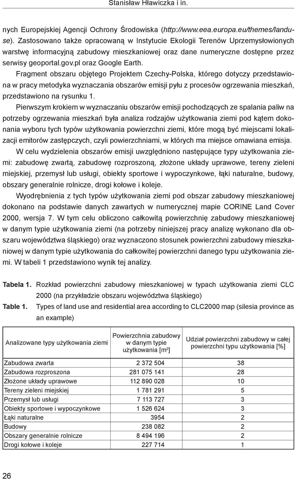 Fragment obszaru objętego Projektem Czechy-Polska, którego dotyczy przedstawiona w pracy metodyka wyznaczania obszarów emisji pyłu z procesów ogrzewania mieszkań, przedstawiono na rysunku 1.