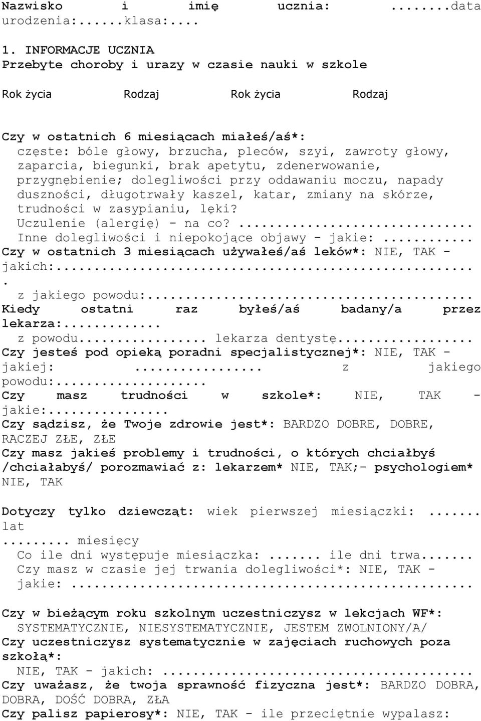 zmiany na skórze, trudności w zasypianiu, lęki? Uczulenie (alergię) - na co?