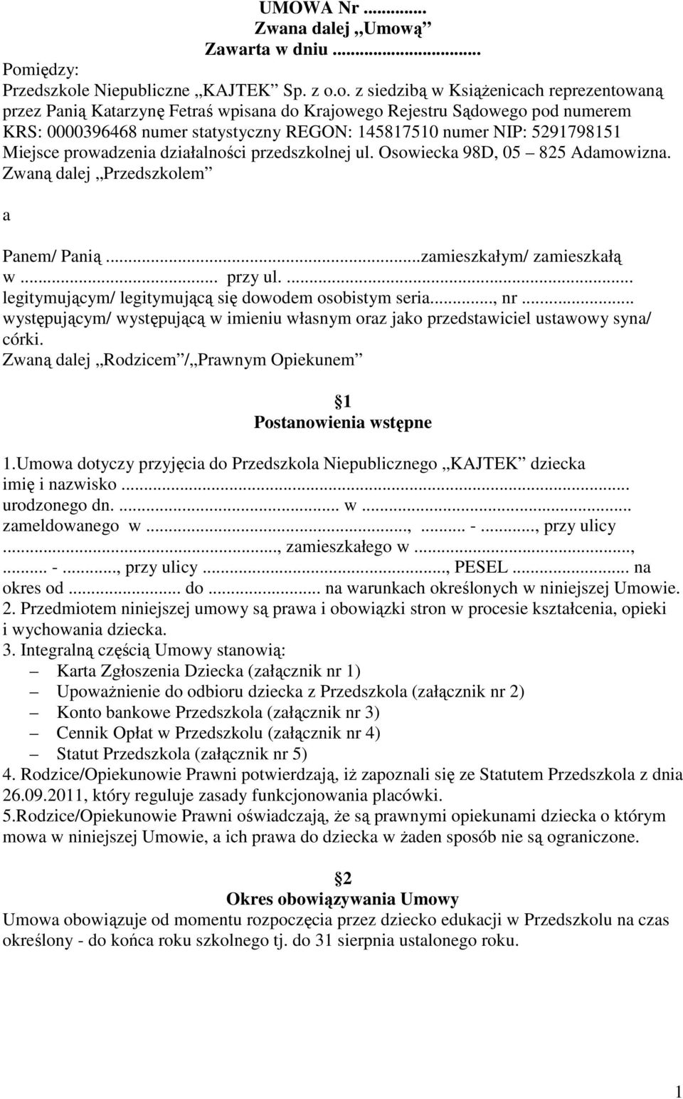 iędzy: Przedszkol