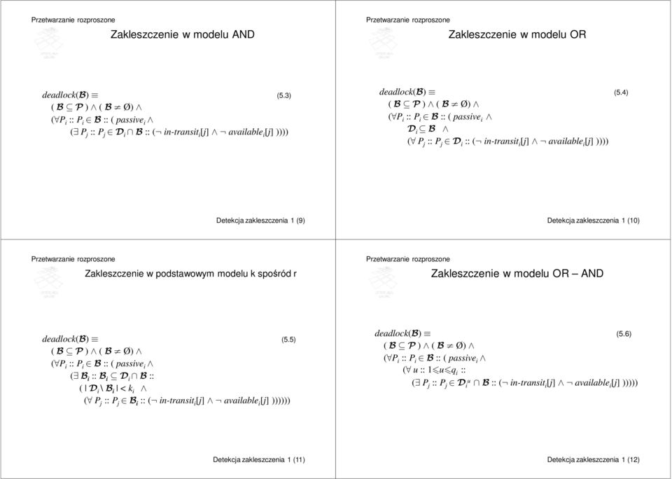 modelu k spośród r Zakleszczenie w modelu OR AND deadlock(b) (5.