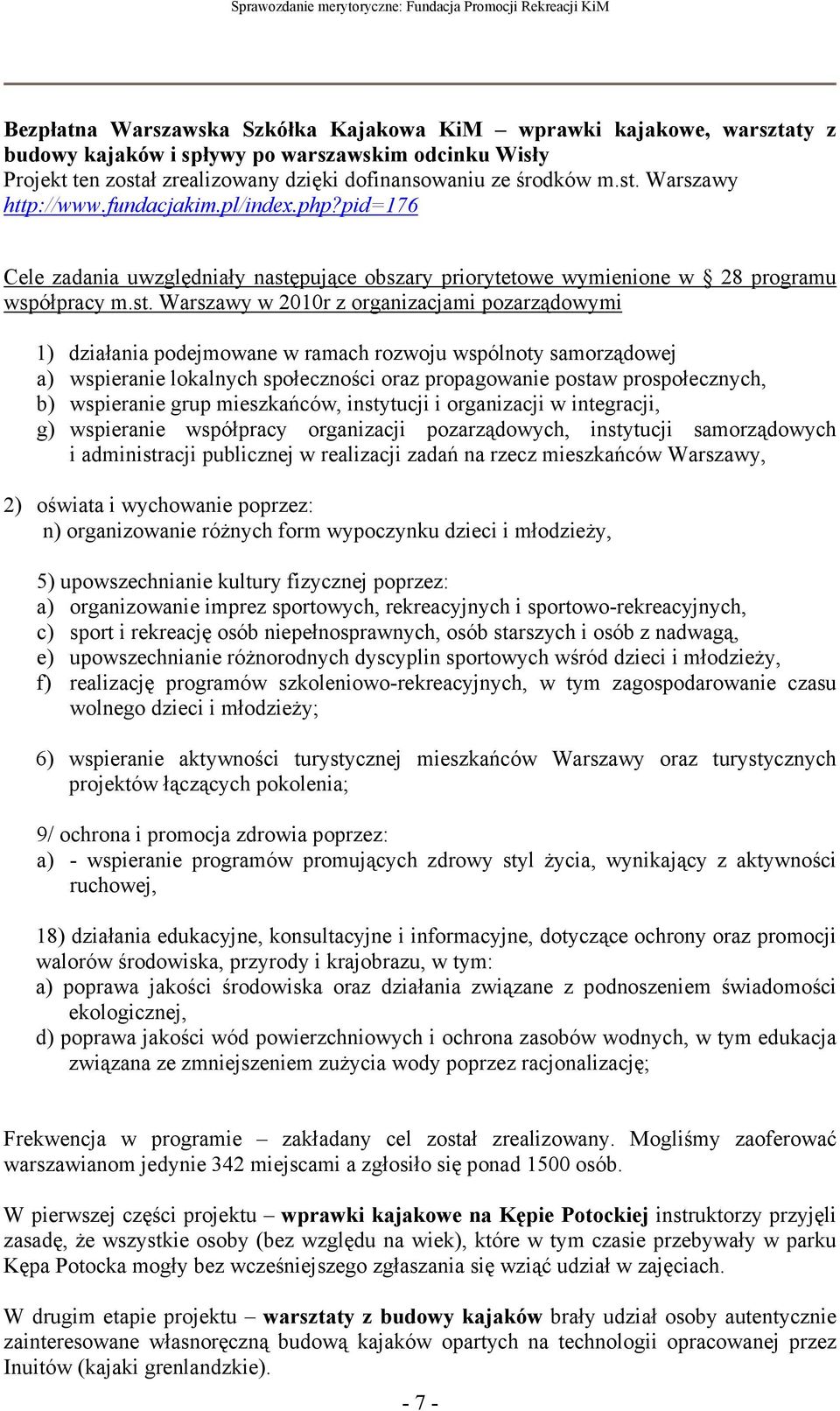 pujące obszary priorytetowe wymienione w 28 programu współpracy m.st.