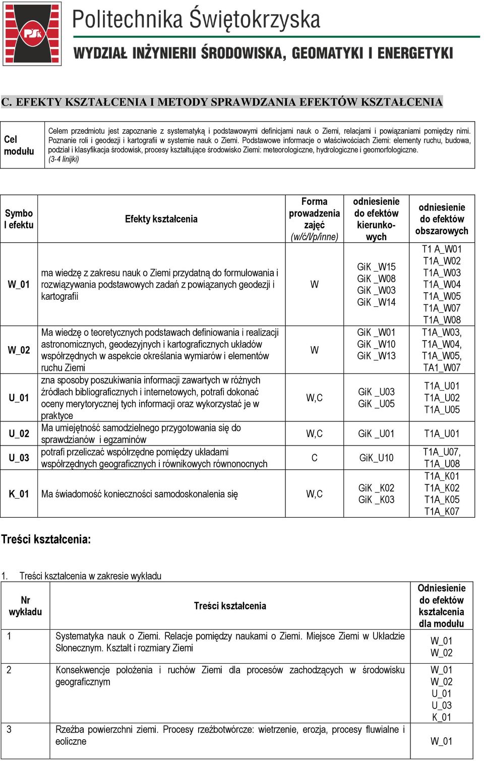 Podstawowe informacje o właściwościach Ziemi: elementy ruchu, budowa, podział i klasyfikacja środowisk, procesy kształtujące środowisko Ziemi: meteorologiczne, hydrologiczne i geomorfologiczne.