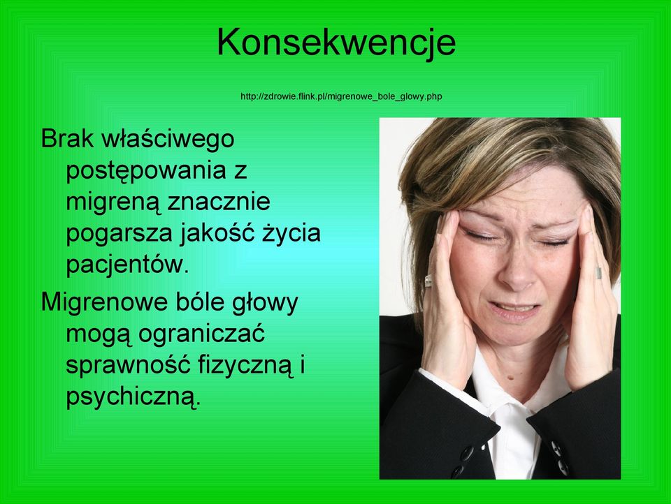 php Brak właściwego postępowania z migreną znacznie