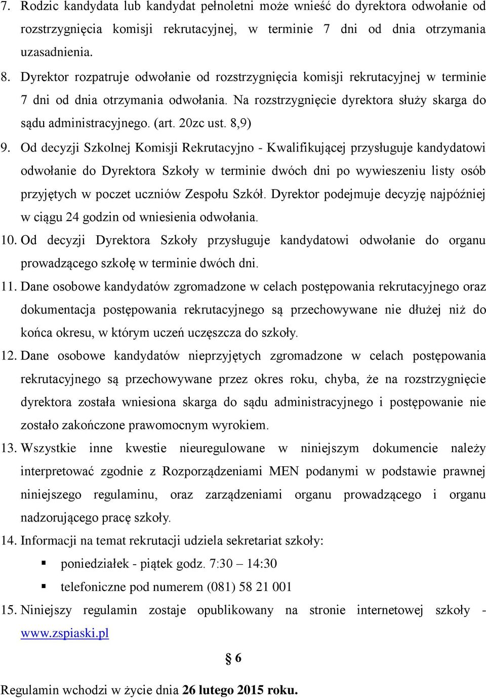 20zc ust. 8,9) 9.