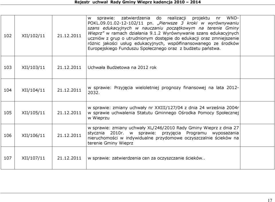 2 Wyrównywanie szans edukacyjnych uczniów z grup o utrudnionym dostępie do edukacji oraz zmniejszenie różnic jakości usług edukacyjnych, współfinansowanego ze środków Europejskiego Funduszu