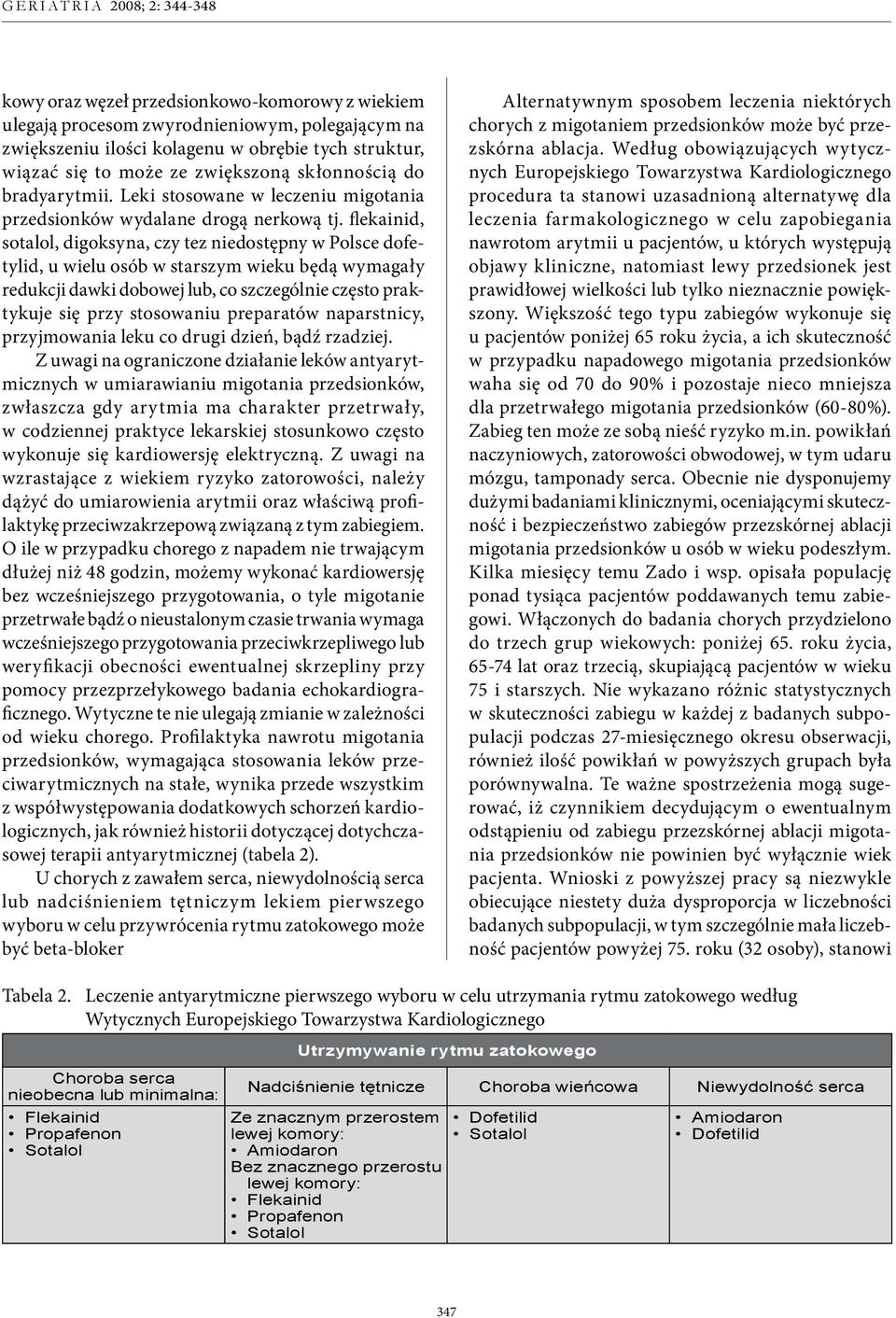 flekainid, sotalol, digoksyna, czy tez niedostępny w Polsce dofetylid, u wielu osób w starszym wieku będą wymagały redukcji dawki dobowej lub, co szczególnie często praktykuje się przy stosowaniu