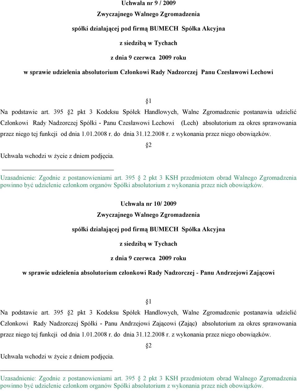 od dnia 1.01.2008 r. do dnia 31.12.2008 r. z wykonania przez niego obowiązków.