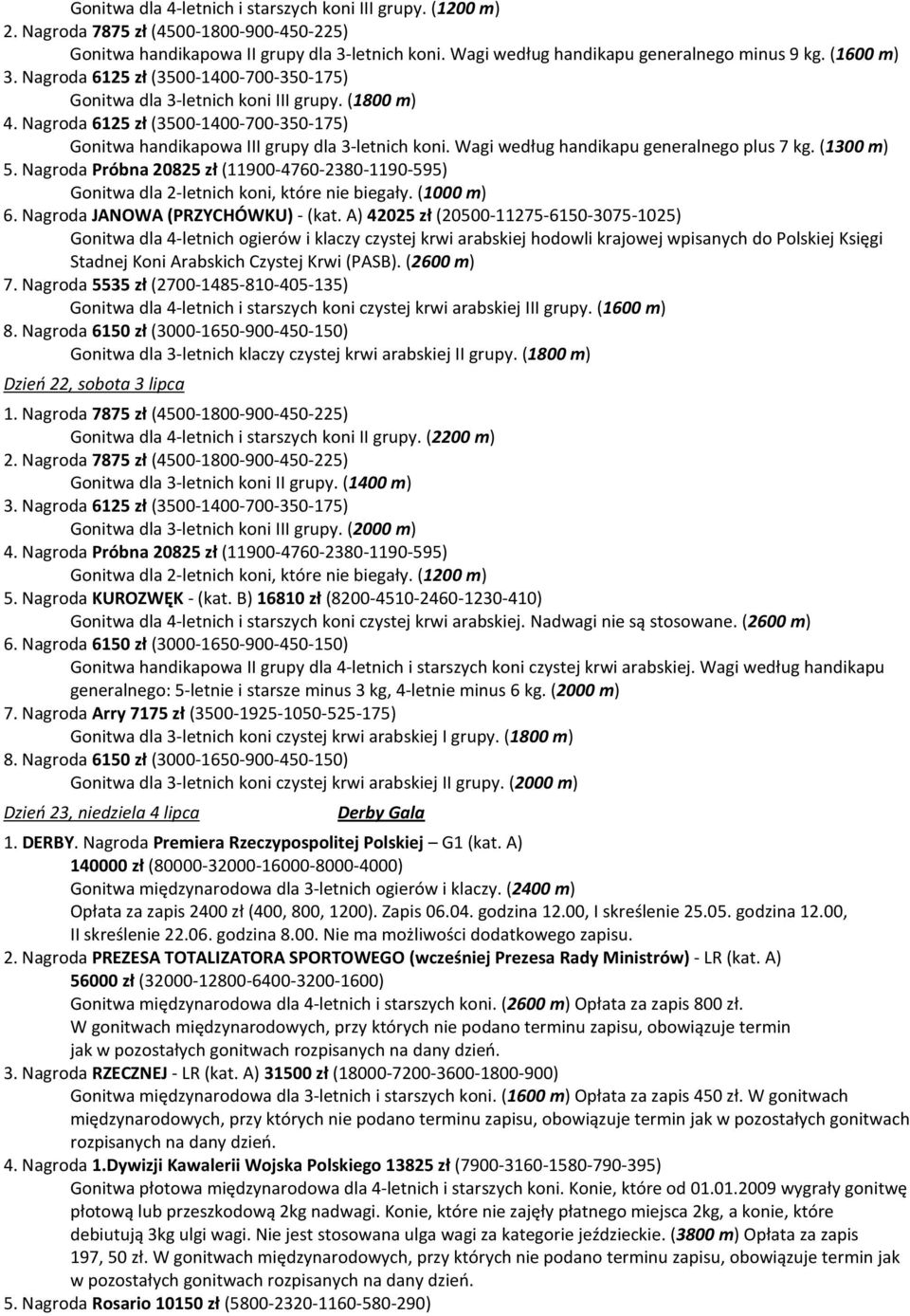 Nagroda Próbna 20825 zł (11900-4760-2380-1190-595) Gonitwa dla 2-letnich koni, które nie biegały. (1000 m) 6. Nagroda JANOWA (PRZYCHÓWKU) - (kat.