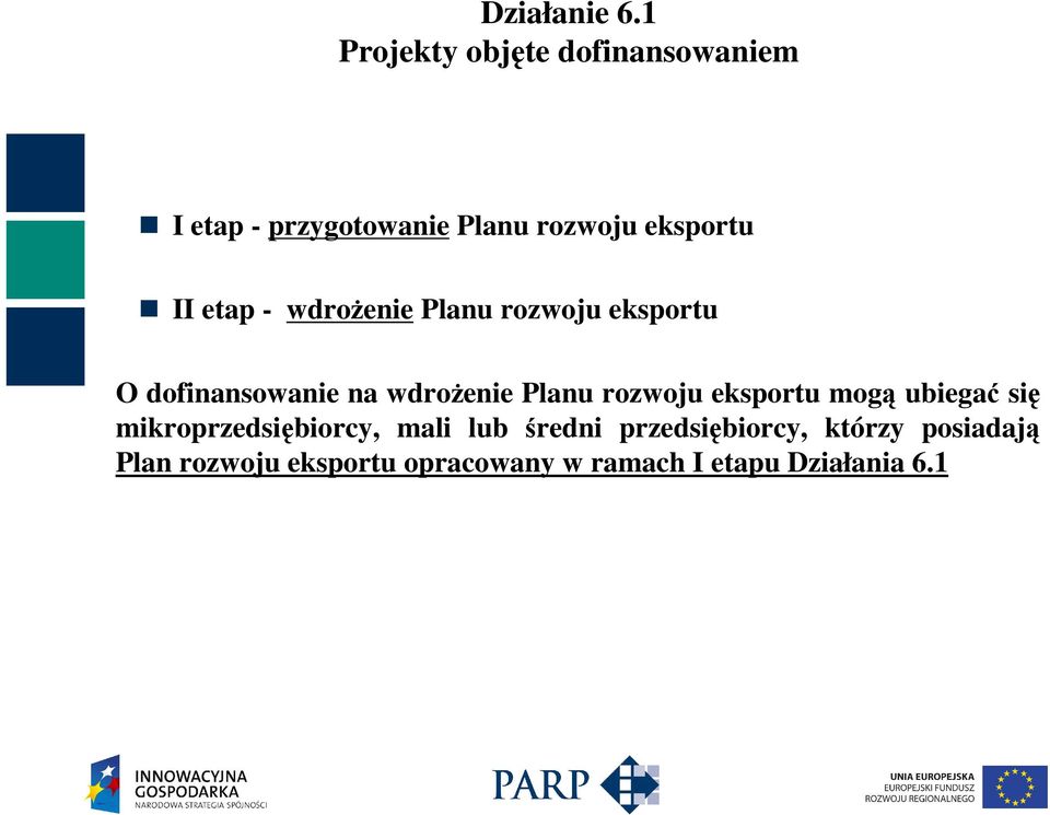 rozwoju eksportu mogą ubiegać się mikroprzedsiębiorcy, mali lub średni