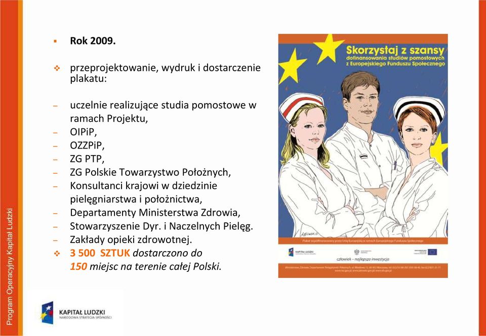 Projektu, OIPiP, OZZPiP, ZG PTP, ZG Polskie Towarzystwo Położnych, Konsultanci krajowi w dziedzinie