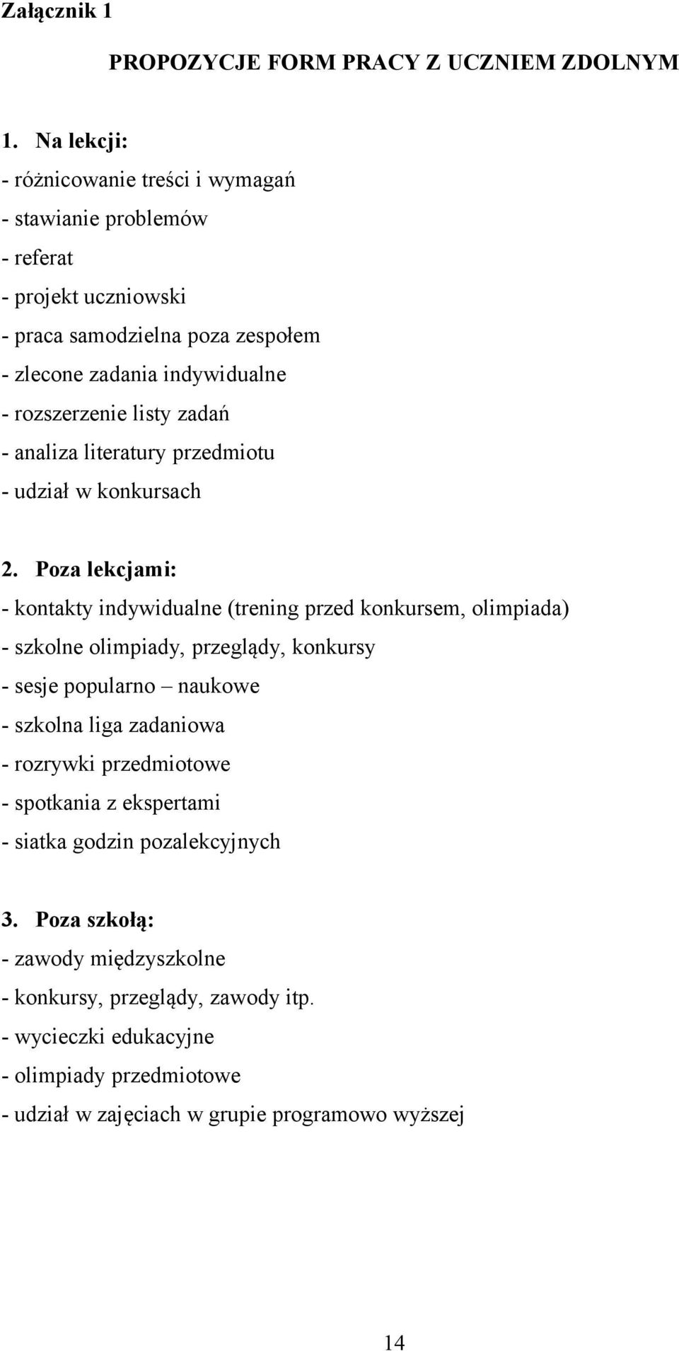 listy zadań - analiza literatury przedmitu - udział w knkursach 2.