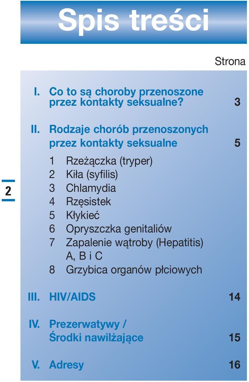 3 Chlamydia 4 Rzęsistek 5 Kłykieć 6 Opryszczka genitaliów 7 Zapalenie wątroby (Hepatitis) A, B