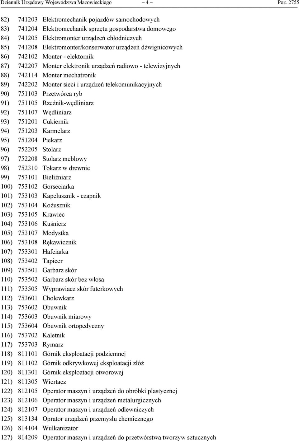 urządzeń dźwignicowych 86) 742102 Monter - elektornik 87) 742207 Monter elektronik urządzeń radiowo - telewizyjnych 88) 742114 Monter mechatronik 89) 742202 Monter sieci i urządzeń