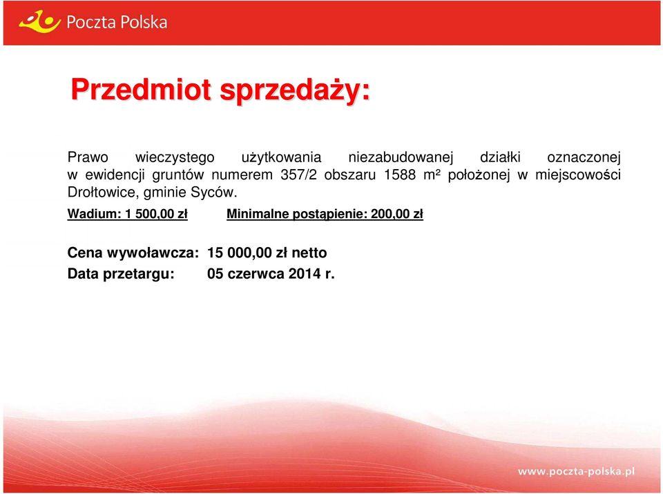 miejscowości Drołtowice, gminie Syców.