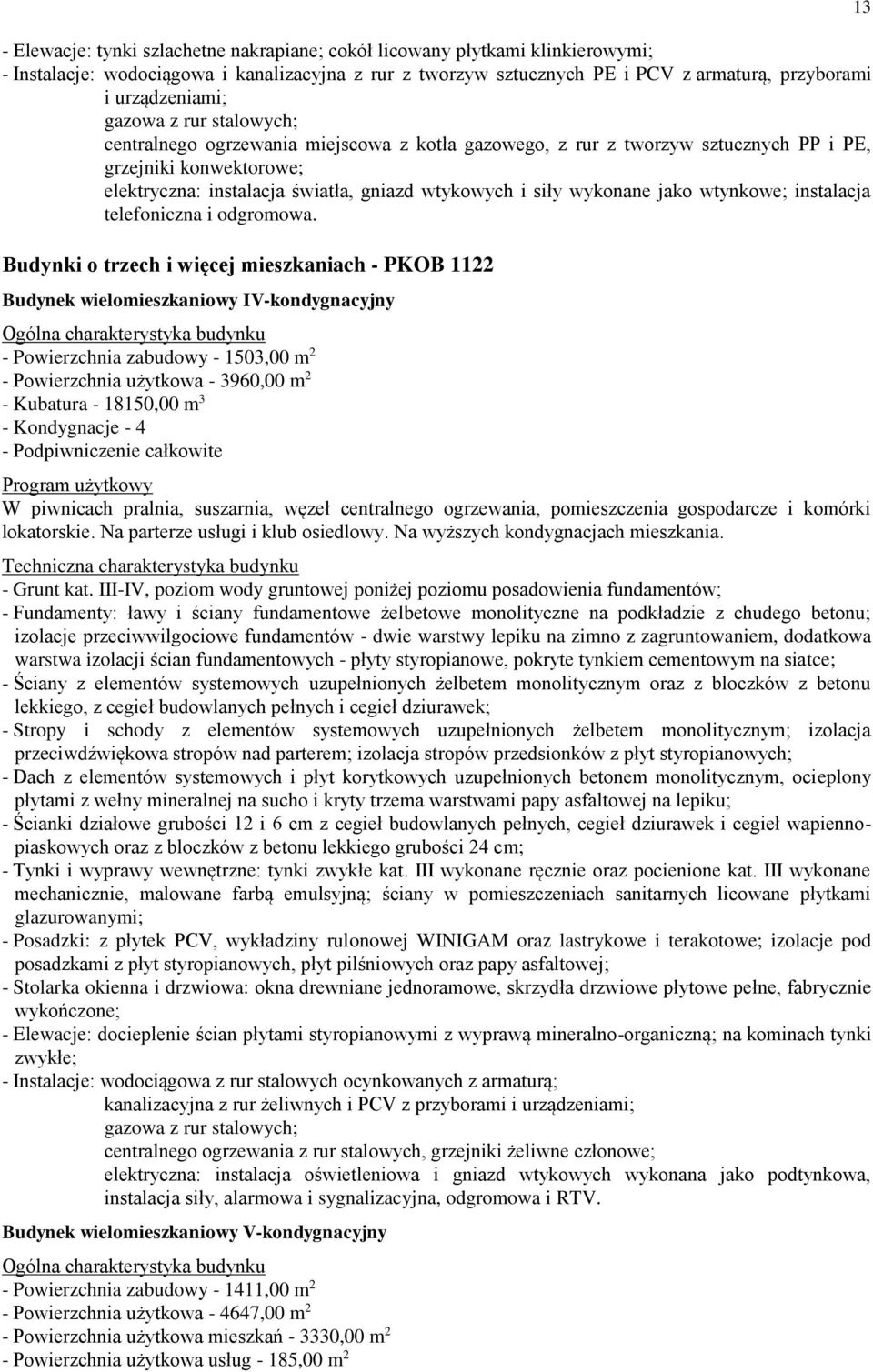 wykonane jako wtynkowe; instalacja telefoniczna i odgromowa.